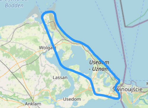 Route B Usedom auf einen Blick