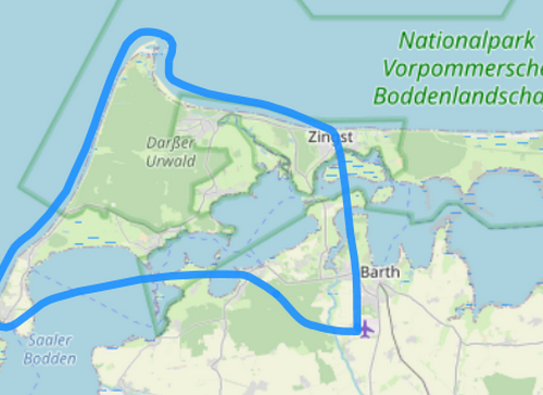 Route B Wustrow Ahrenshoop Darßer Ort Zingst