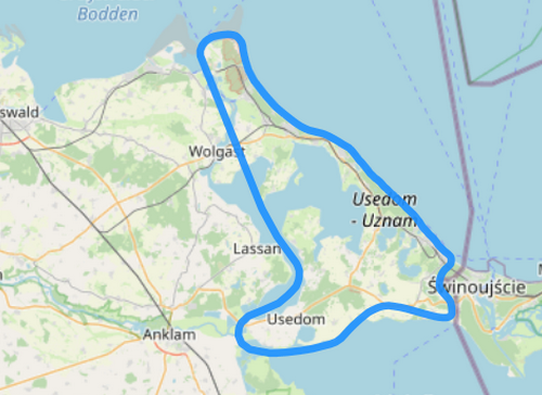 Route C Konturenfliegen um Usedom