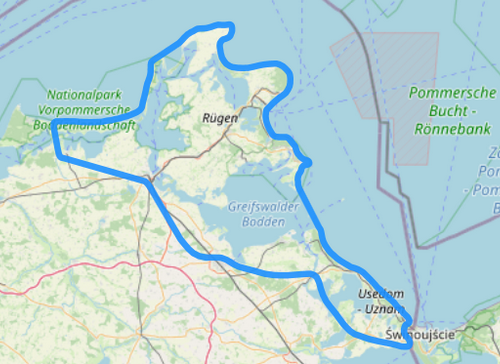 Route E Usedom Rügen Fischland