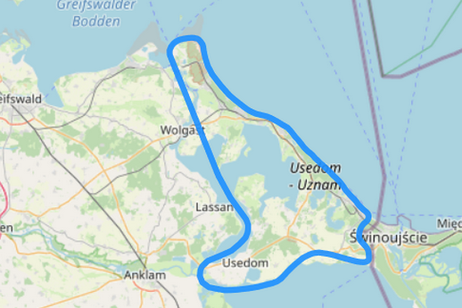 Rundflug C Konturenfliegen um Usedom