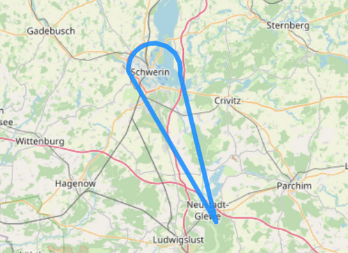 Gyrocopter Route D über die Landeshauptstadt Schwerin