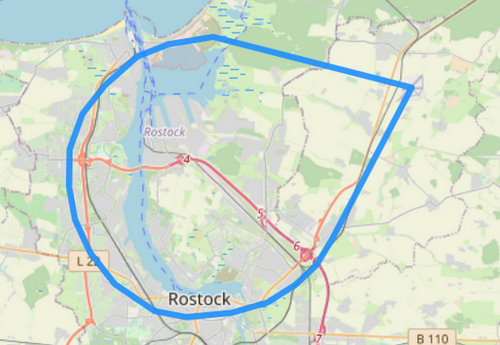 Hubschrauber Route A Rostock Regional