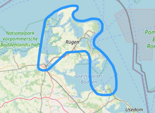 Route 7 Rund um Rügen Peenemünde