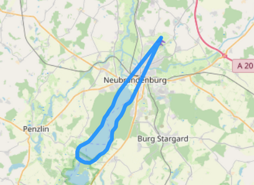 Route B über den Tollensesee
