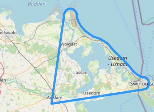 Route E Großer Insel Usedom Rundflug