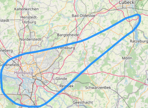 Route G Über den Dächern von Hamburg