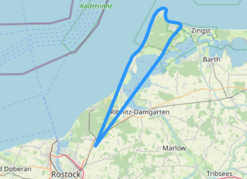 Hubschrauber Route C zum Darßer Leuchtturm