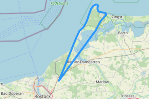 Hubschrauber Route C zum Darßer Leuchtturm