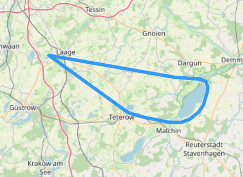 Hubschrauber Route D die Heiden von Kummerow
