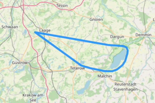Hubschrauber Route D die Heiden von Kummerow