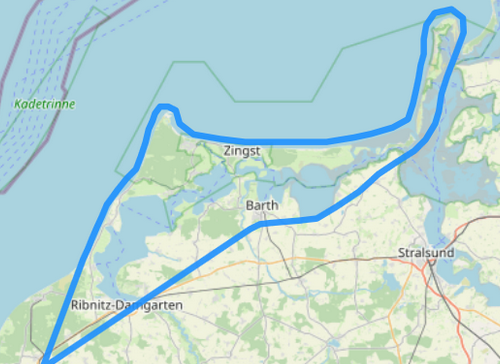 Hubschrauber Route E Hiddensee und Fischland