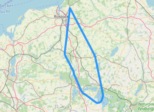 Hubschrauber Route G Mecklenburgenburgische Seenplatte