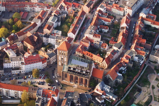 Rostock Kirche von oben