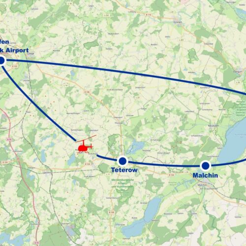 Hubschrauber Rundflug D Teterow Malchin Kummerower See Verchen ab Flughafen Rostock Airport