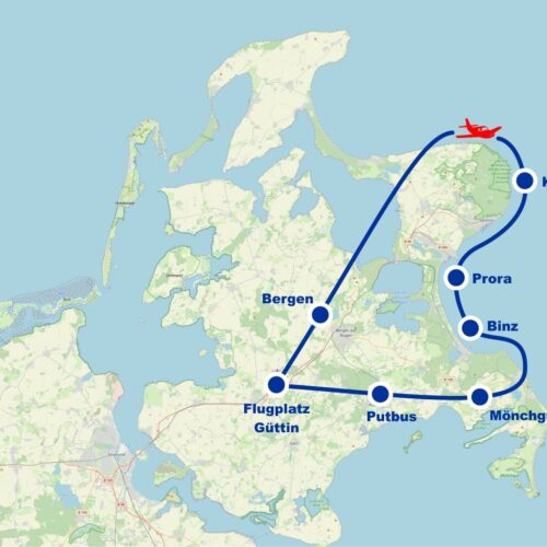 Rundflug 4 Bergen Kreideküste Prora Binz ab Flugplatz Güttin Rügen