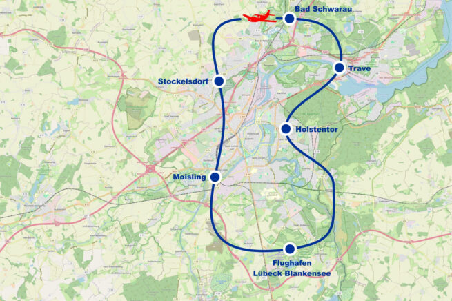 Rundflug A Heiligen Geist Lübeck Holstentor Bad Schwartau Trave Rathaus Stockelsdorf Altstadt ab Flughafen Lübeck