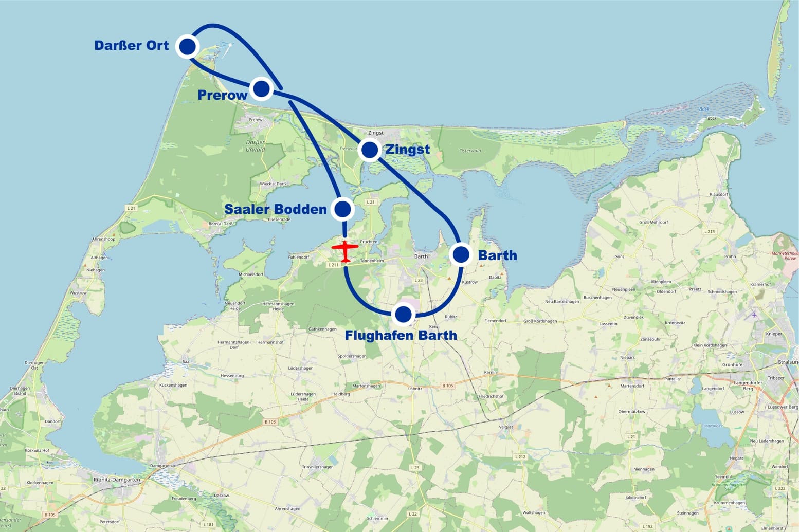 Rundflug Antonov A Fischland Darss Darßer Ort Prerow Zingst Saaler Bodden ab Flughafen Barth