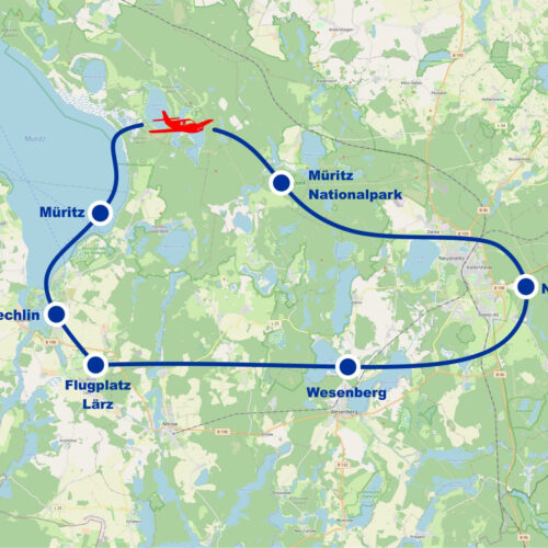 Rundflug B Rechlin Müritz Nationalpark Wesenberg Neustrelitz ab Flugplatz Müritz Airpark Lärz