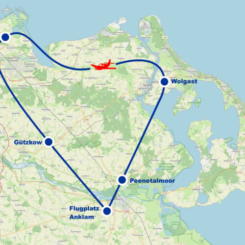 Rundflug C Greifswald Wolgast Peenetalmoor Gützkow ab Flugplatz Anklam