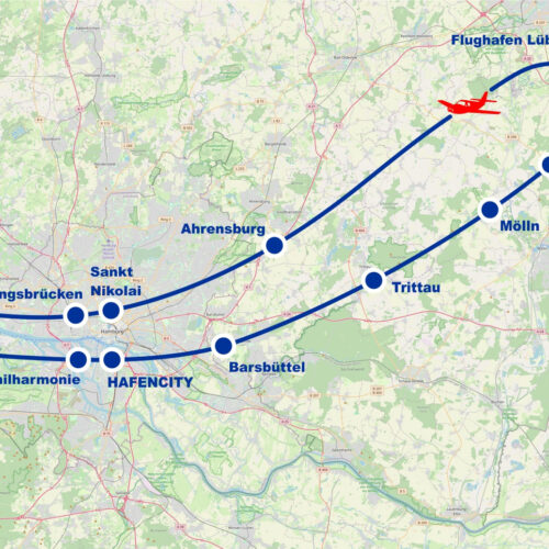 Rundflug G Elbe Hamburg Hafencity Landungsbrücken Sank Nikolai Elbphilharmonie Barsbütel Ahrensburg Trittau Mölln Ratzeburg ab Flughafen Lübeck