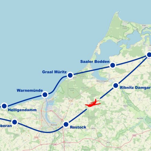 Rundflug J Ribnitz Damgarten Rostock Schwaan Bützow Güstrow Teterow Tessin Bad Sülze ab Flughafen Barth