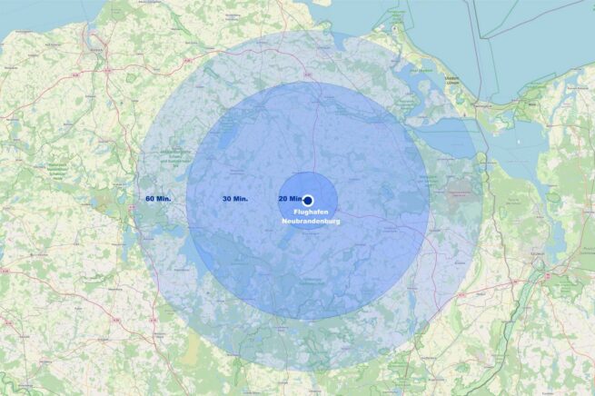 Rundflug Route individuell ab Flughafen Neubrandenburg Trollenhagen